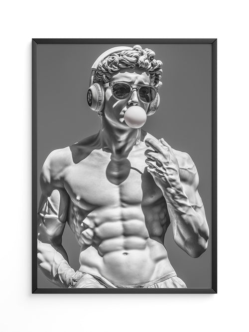 Statue Hipster Stil Schwarz-Weiß