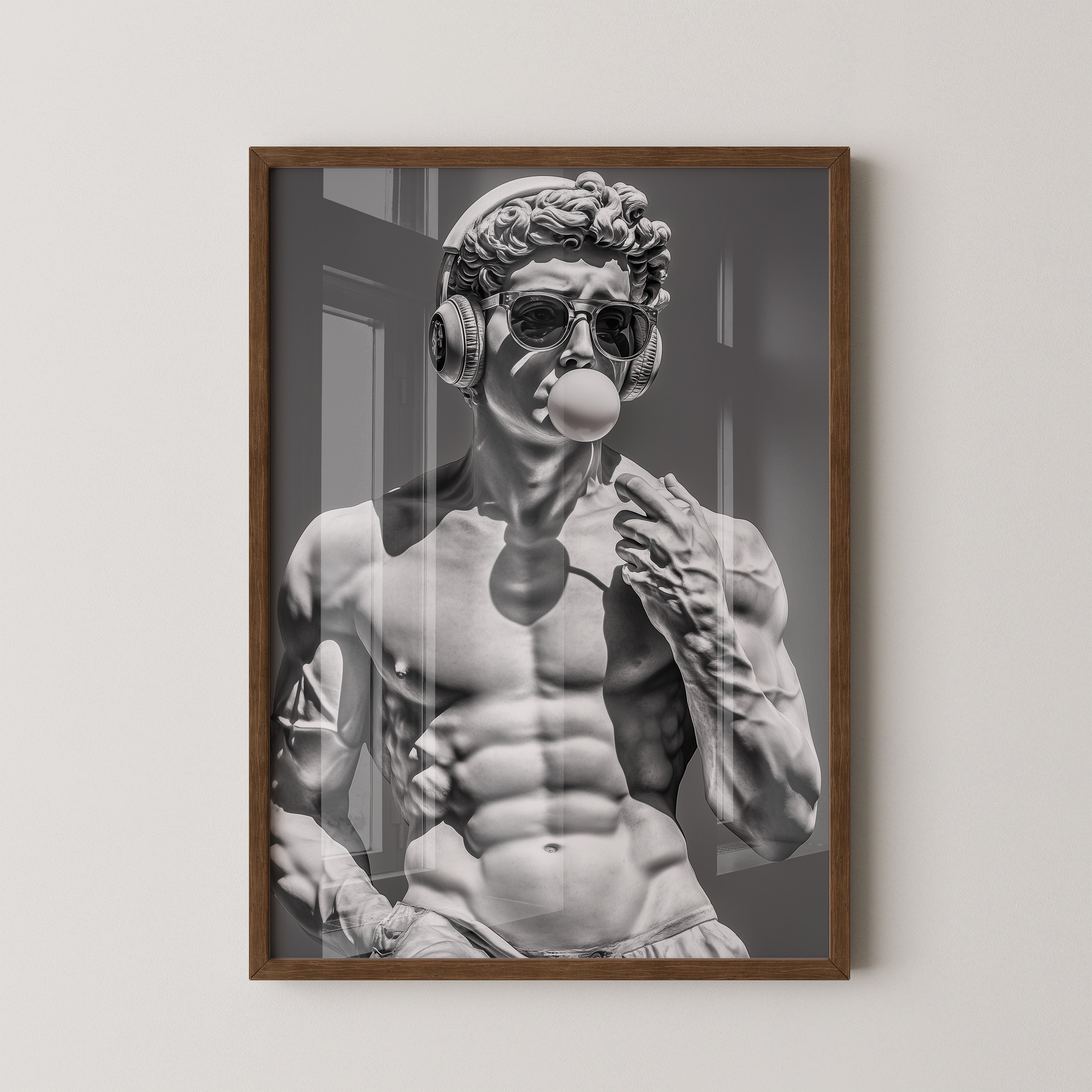 Statue Hipster Stil Schwarz-Weiß