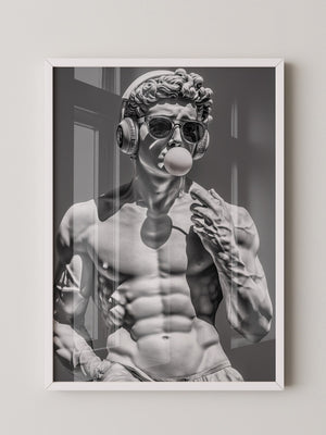 Statue Hipster Stil Schwarz-Weiß