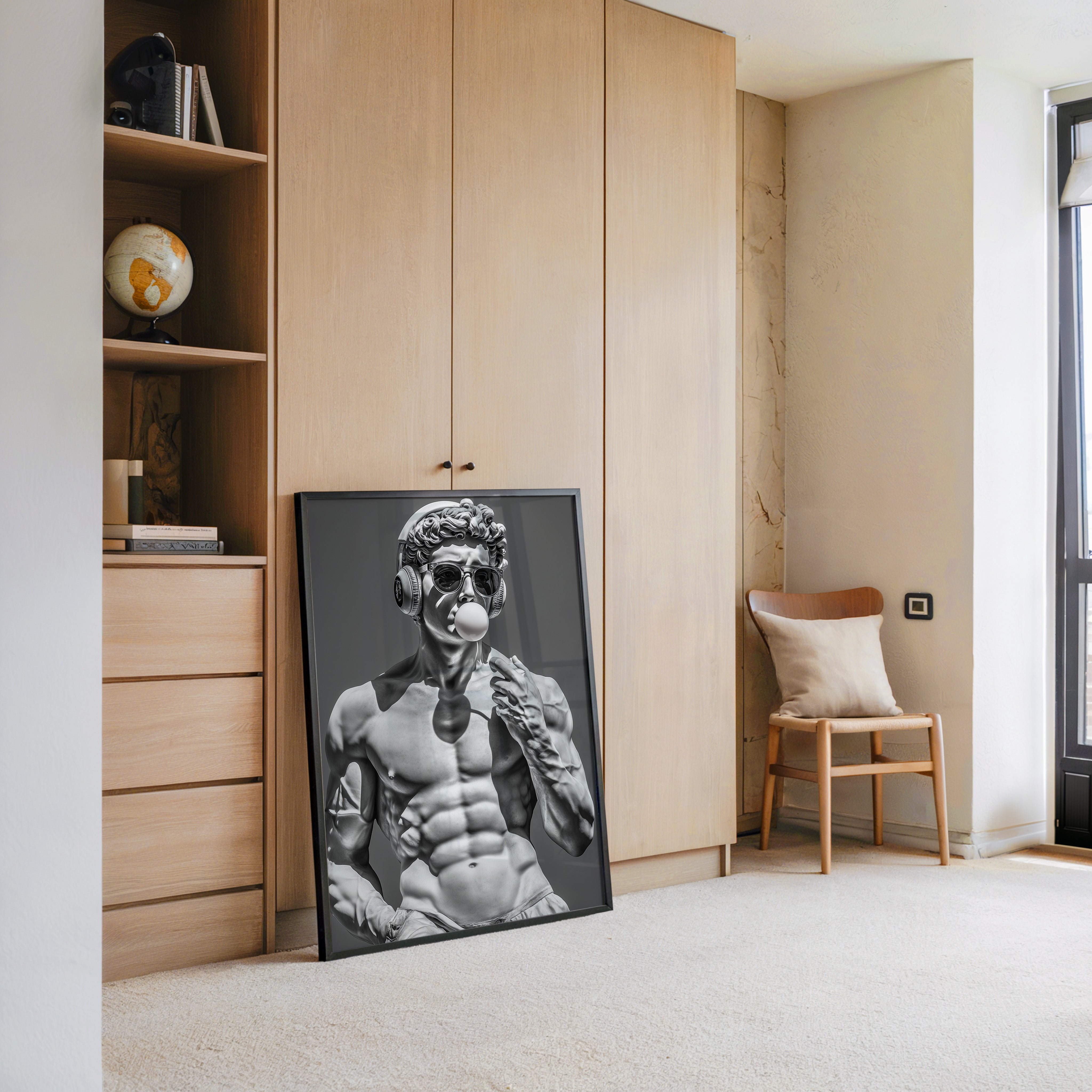 Statue Hipster Stil Schwarz-Weiß