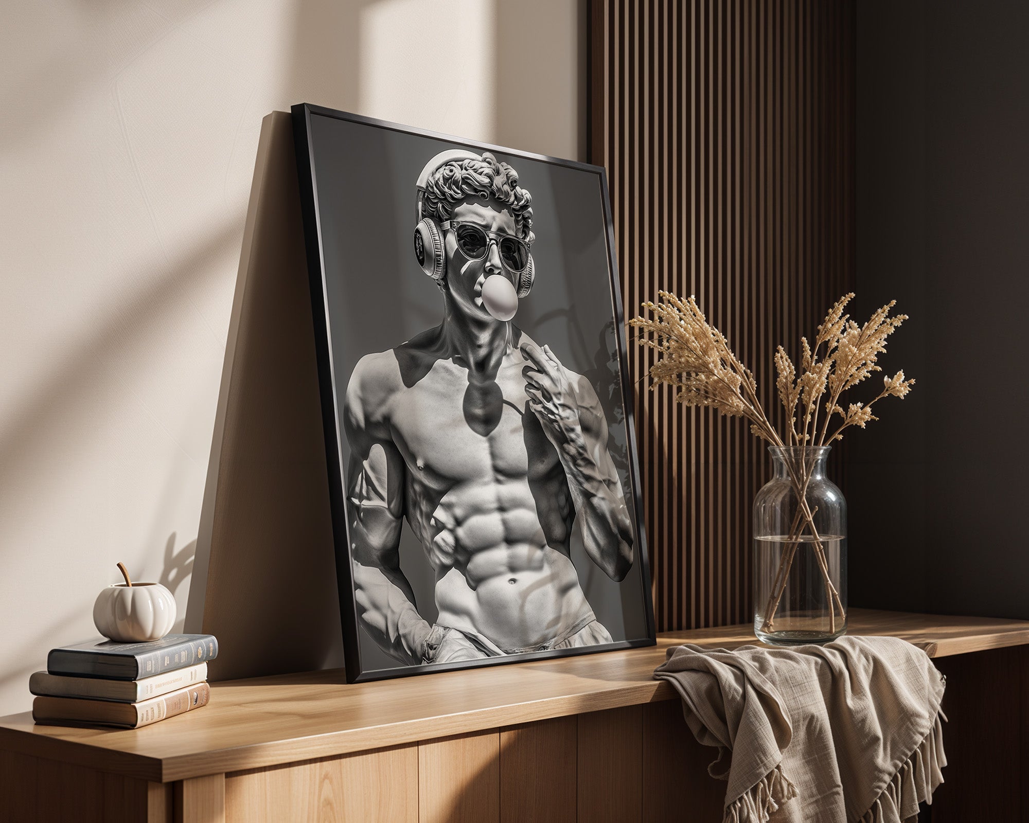 Statue Hipster Stil Schwarz-Weiß