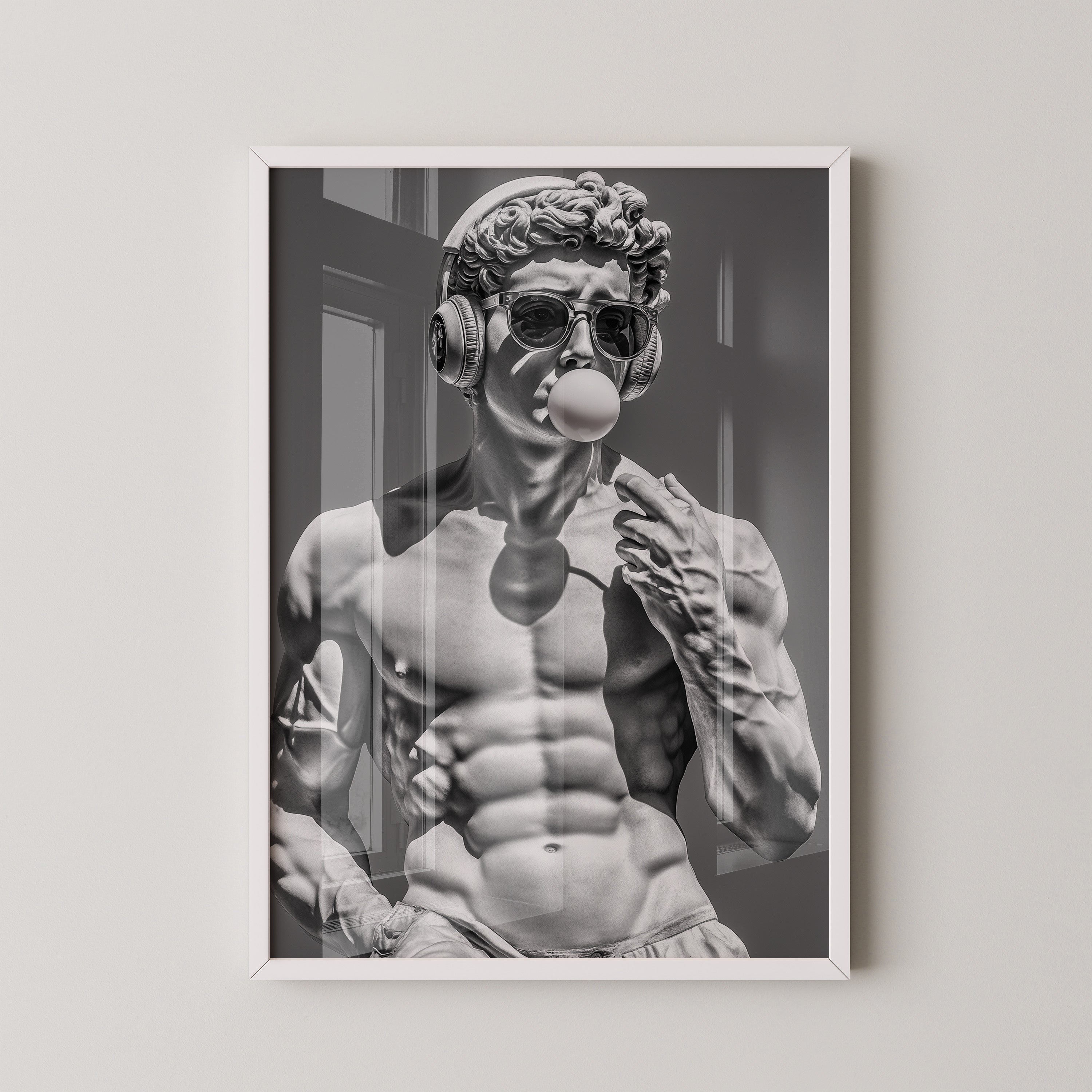 Statue Hipster Stil Schwarz-Weiß