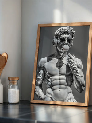 Statue Hipster Stil Schwarz-Weiß