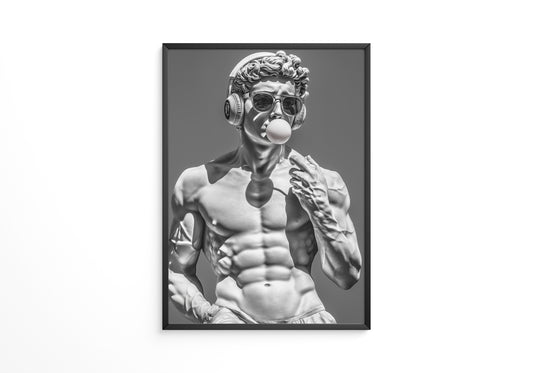 Statue Hipster Stil Schwarz-Weiß