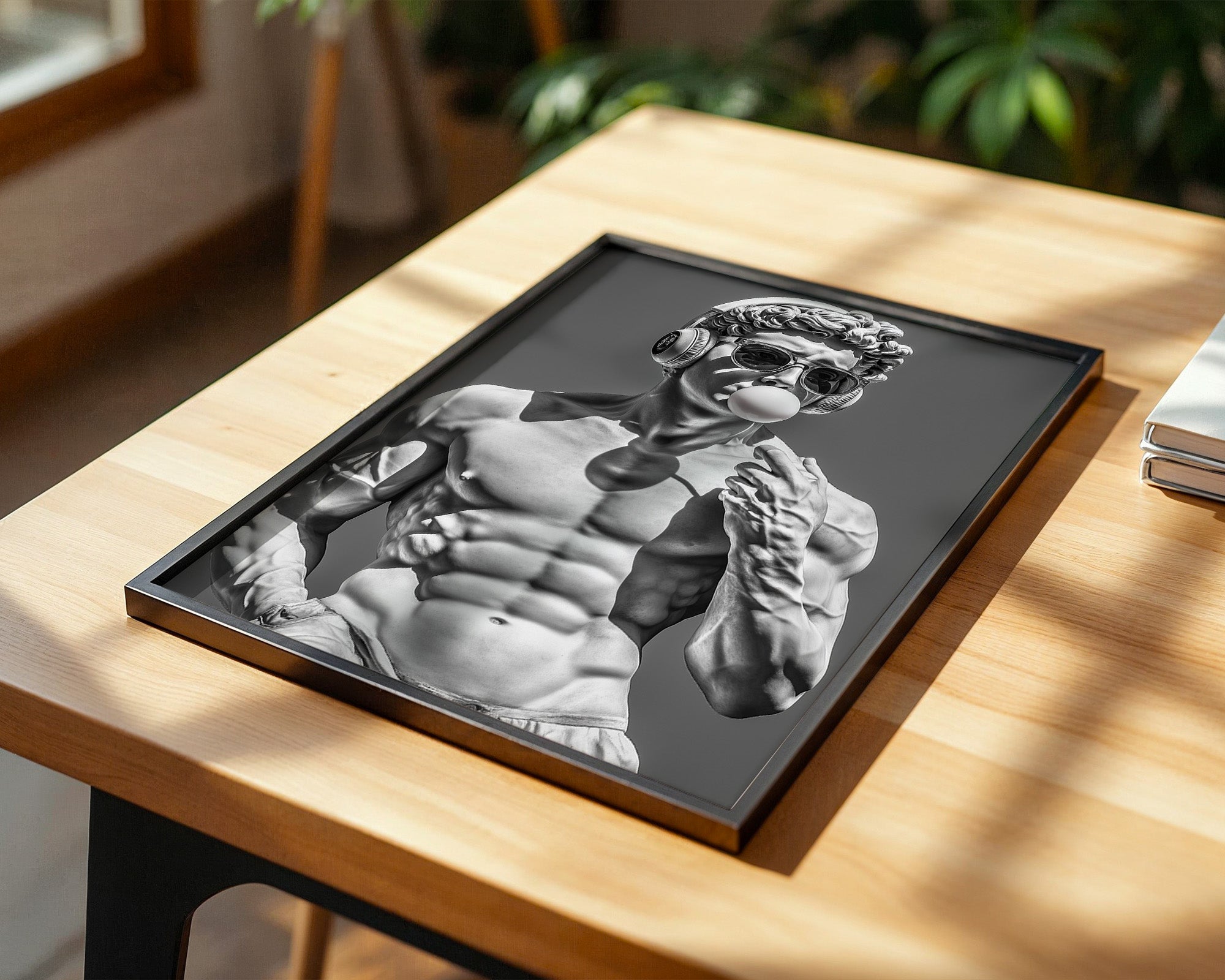 Statue Hipster Stil Schwarz-Weiß