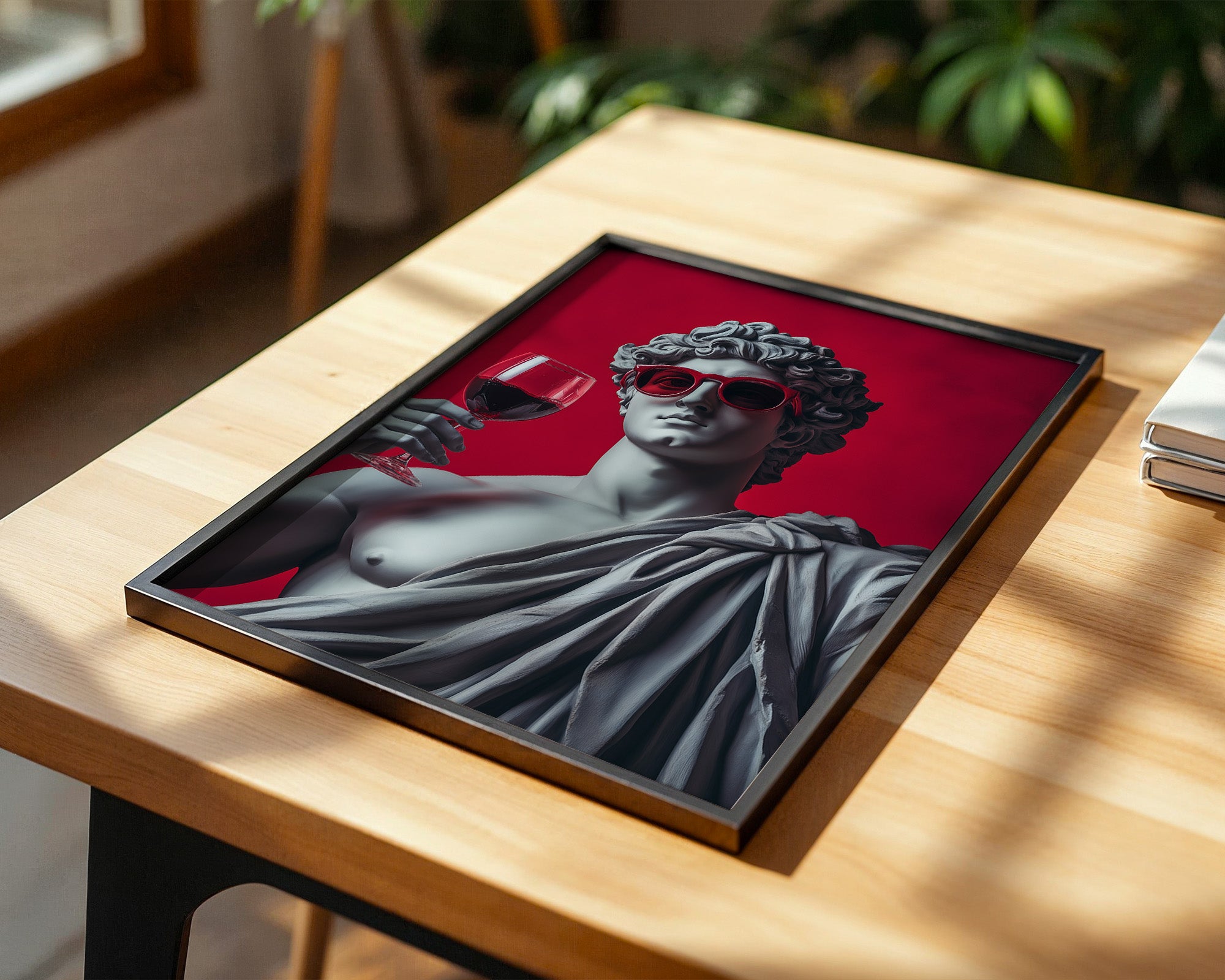 Skulptur Sonnenbrille Rotwein