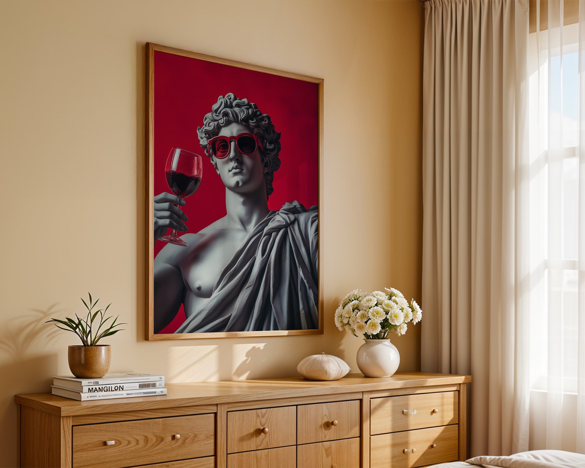 Skulptur Sonnenbrille Rotwein