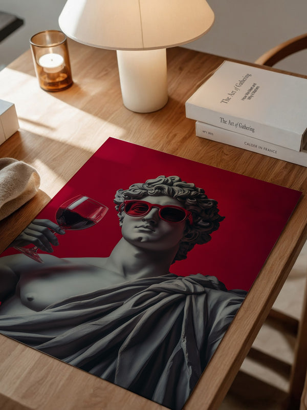 Skulptur Sonnenbrille Rotwein