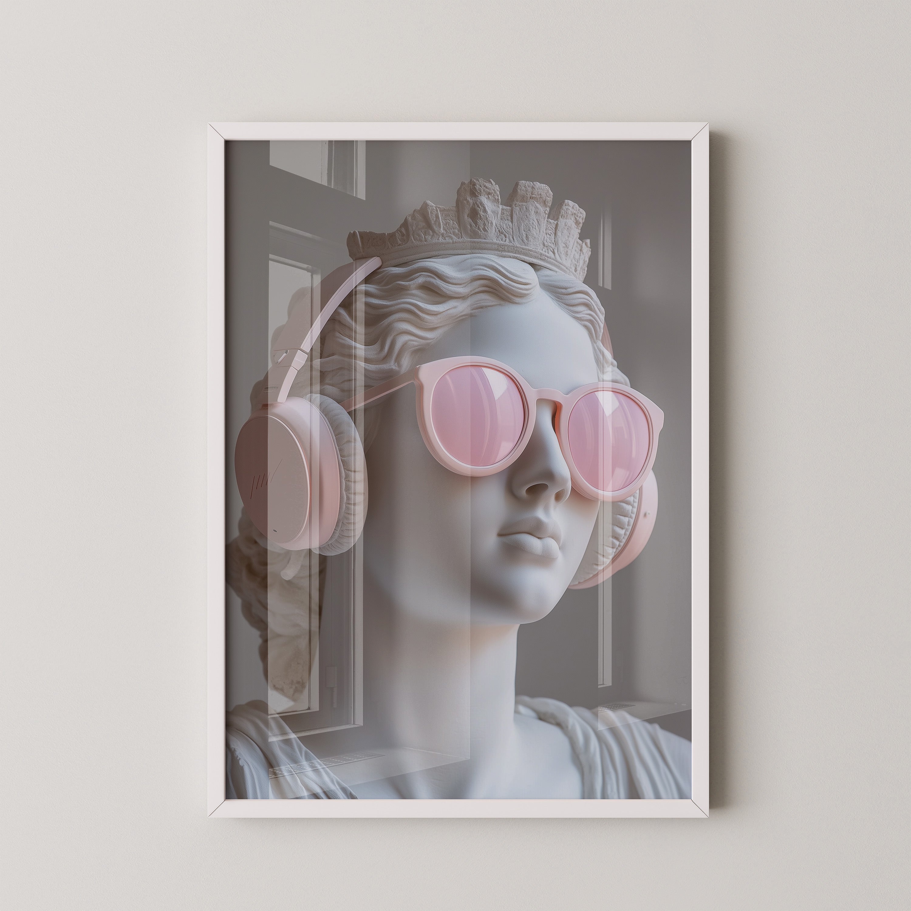 Büste Kopfhörer Sonnenbrille rosa