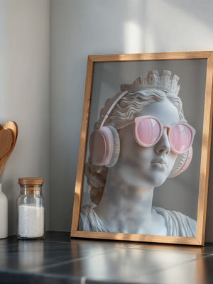 Büste Kopfhörer Sonnenbrille rosa