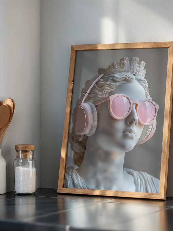 Büste Kopfhörer Sonnenbrille rosa