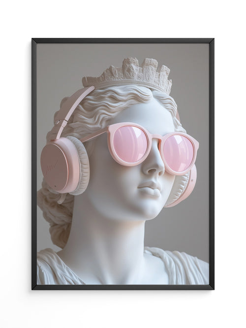 Büste Kopfhörer Sonnenbrille rosa
