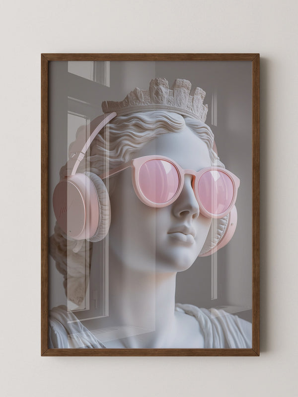 Büste Kopfhörer Sonnenbrille rosa