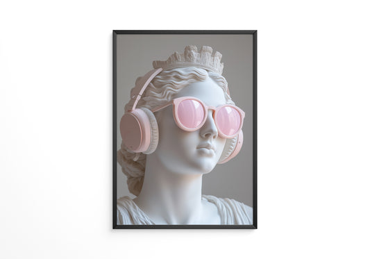 Büste Kopfhörer Sonnenbrille rosa