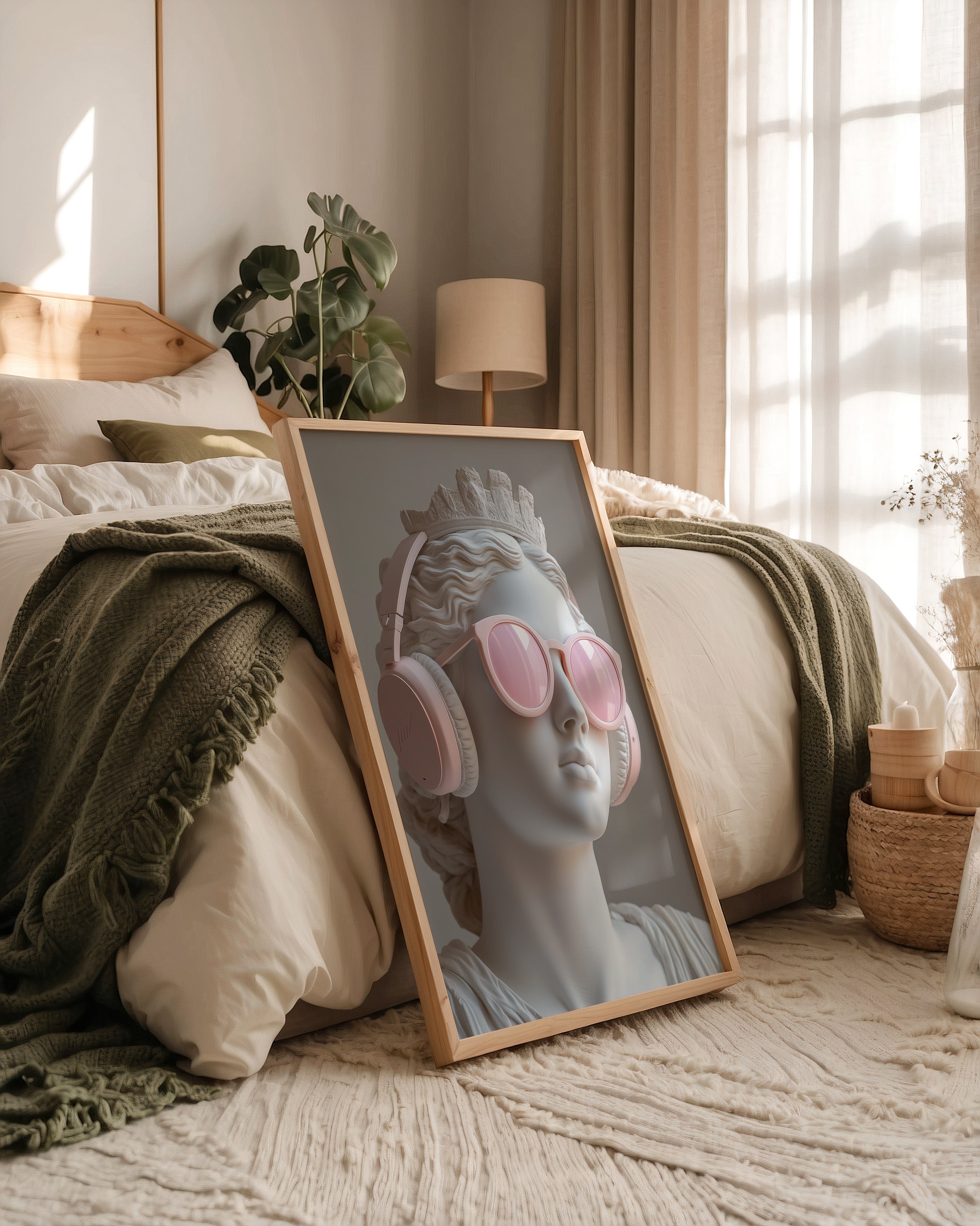 Büste Kopfhörer Sonnenbrille rosa