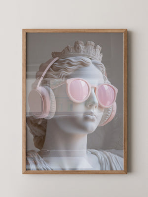 Büste Kopfhörer Sonnenbrille rosa