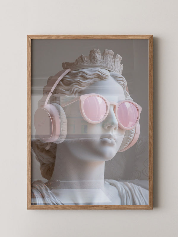 Büste Kopfhörer Sonnenbrille rosa