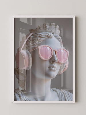 Büste Kopfhörer Sonnenbrille rosa