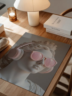 Büste Kopfhörer Sonnenbrille rosa