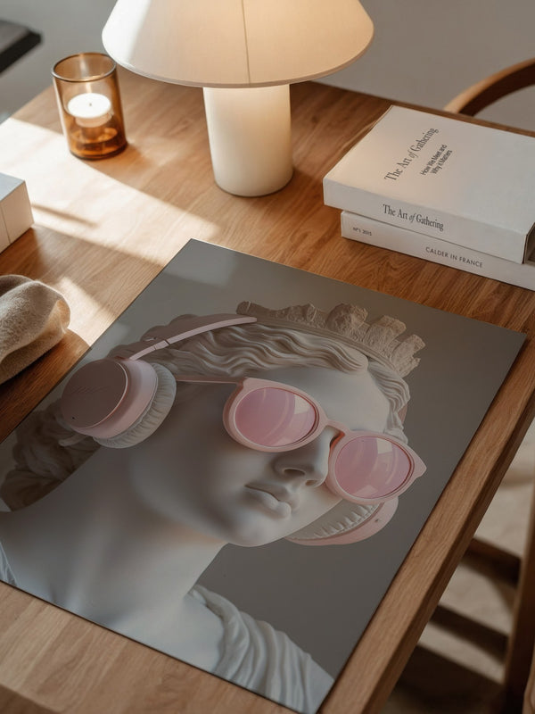 Büste Kopfhörer Sonnenbrille rosa