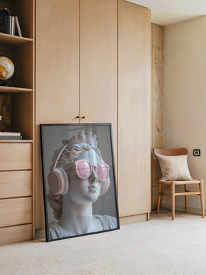 Büste Kopfhörer Sonnenbrille rosa