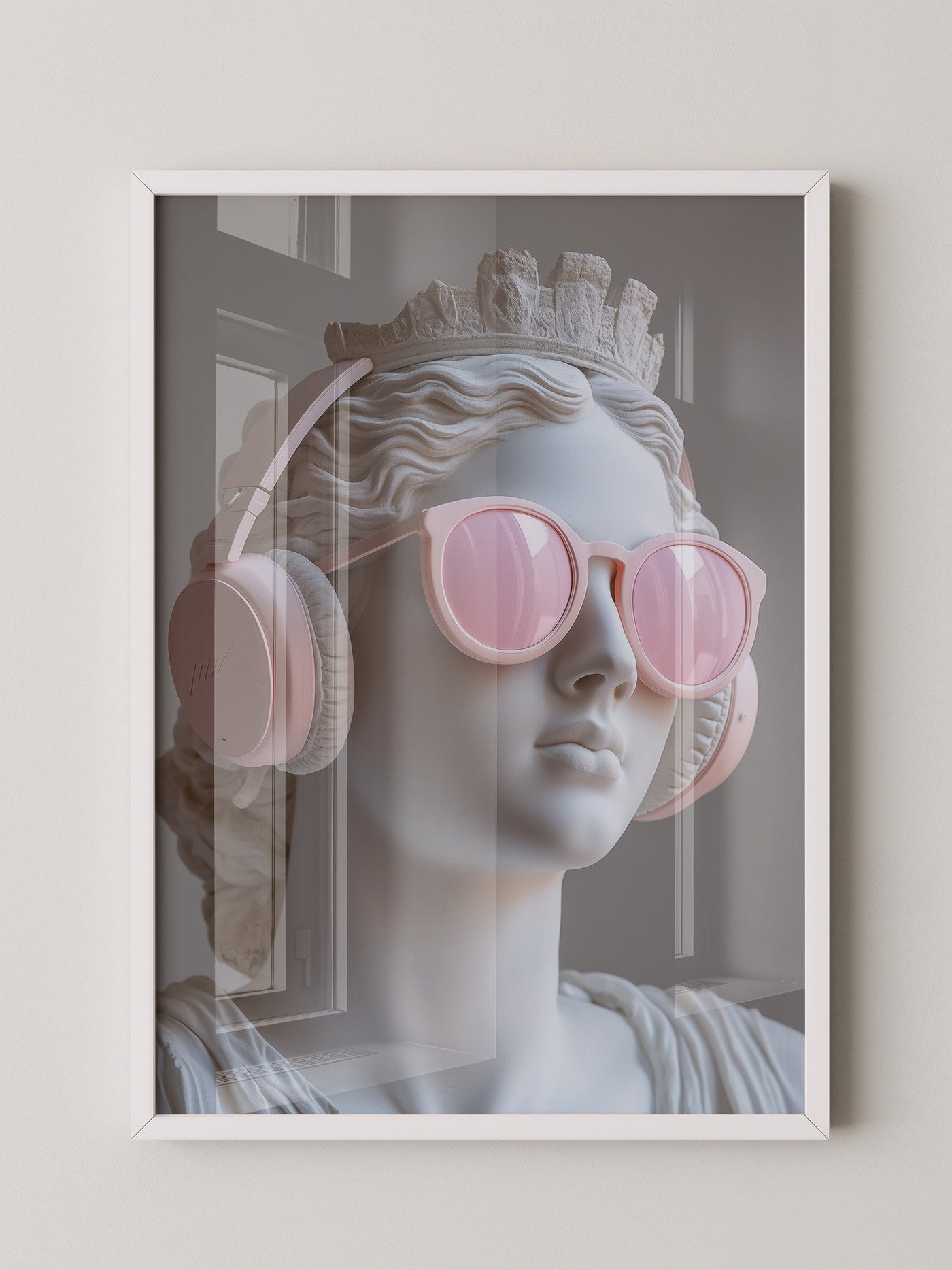 Büste Kopfhörer Sonnenbrille rosa