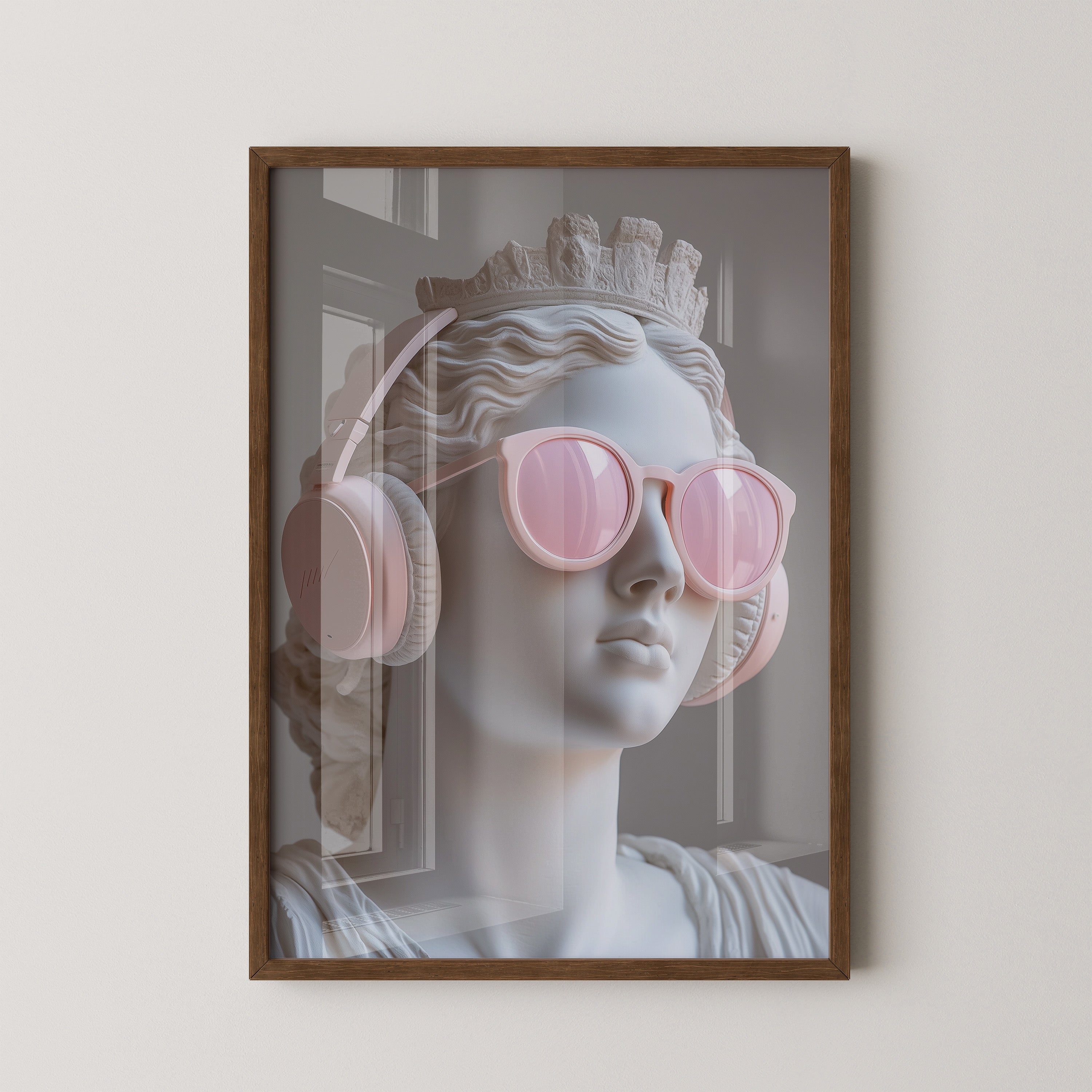 Büste Kopfhörer Sonnenbrille rosa