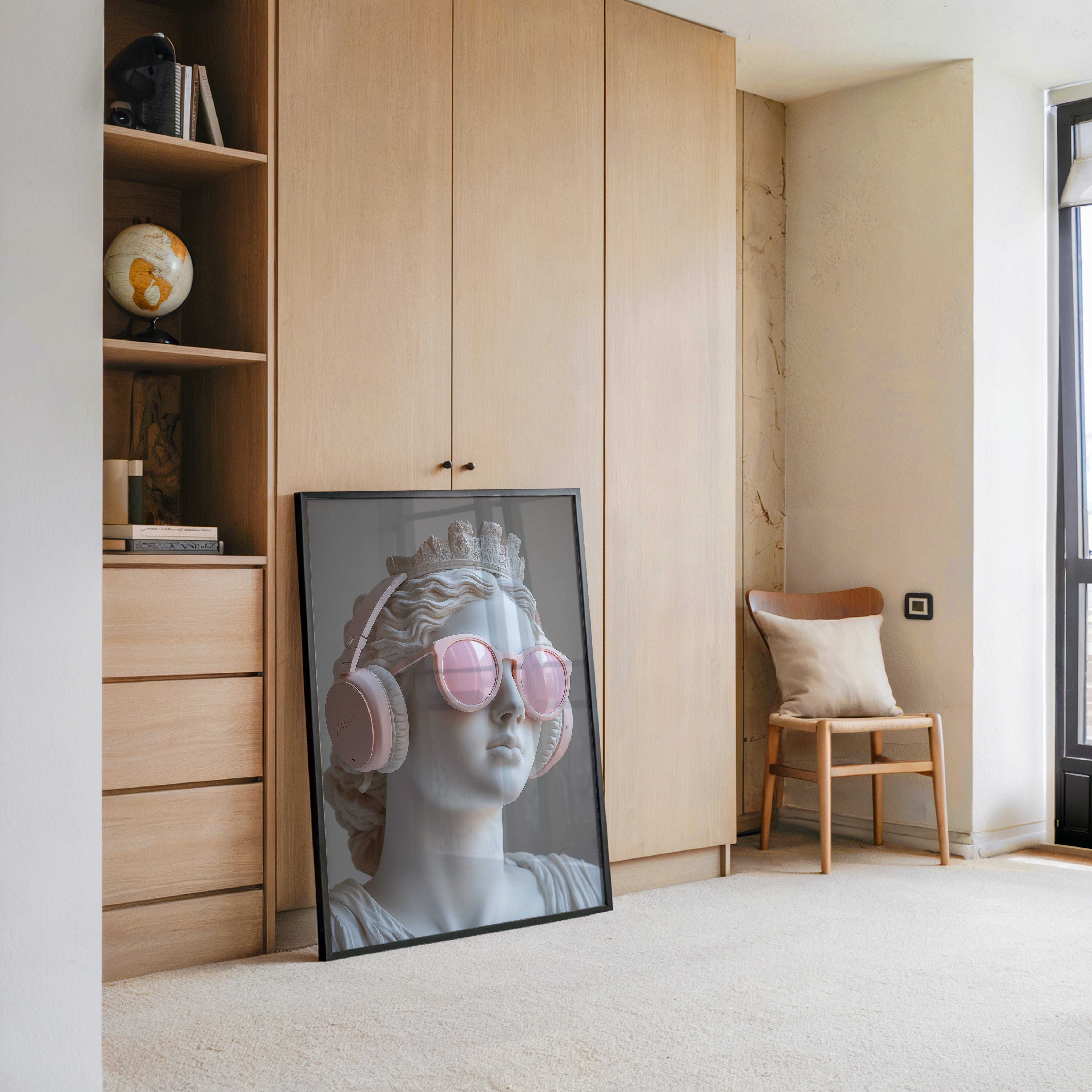 Büste Kopfhörer Sonnenbrille rosa