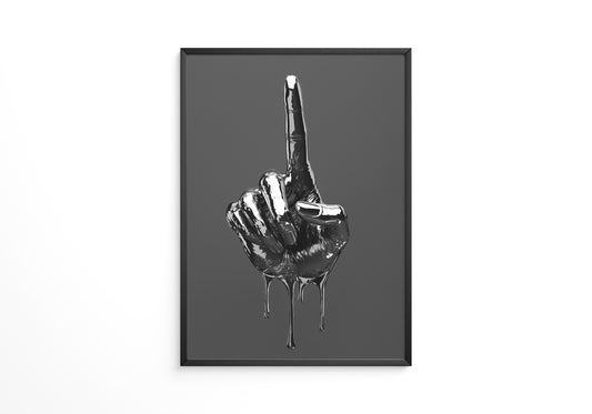 Schwarze Metalhand Skulptur