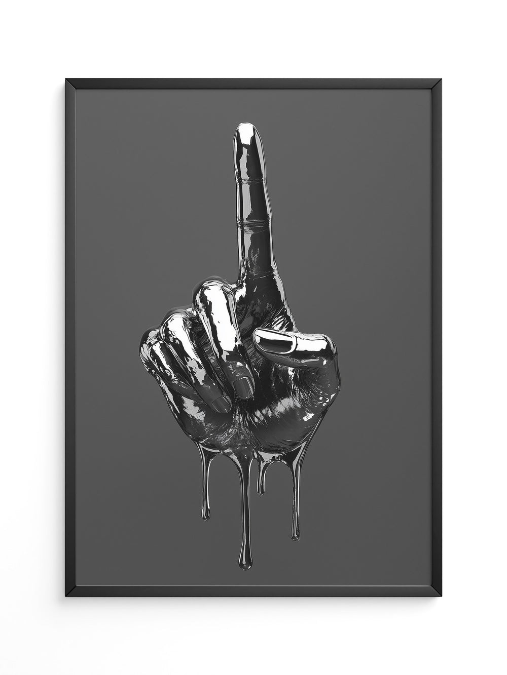Schwarze Metalhand Skulptur