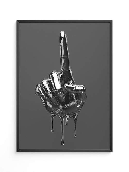 Schwarze Metalhand Skulptur