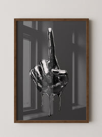 Schwarze Metalhand Skulptur