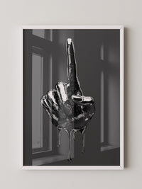 Schwarze Metalhand Skulptur