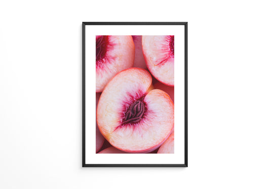 Pfirsich Hälften Makroaufnahme