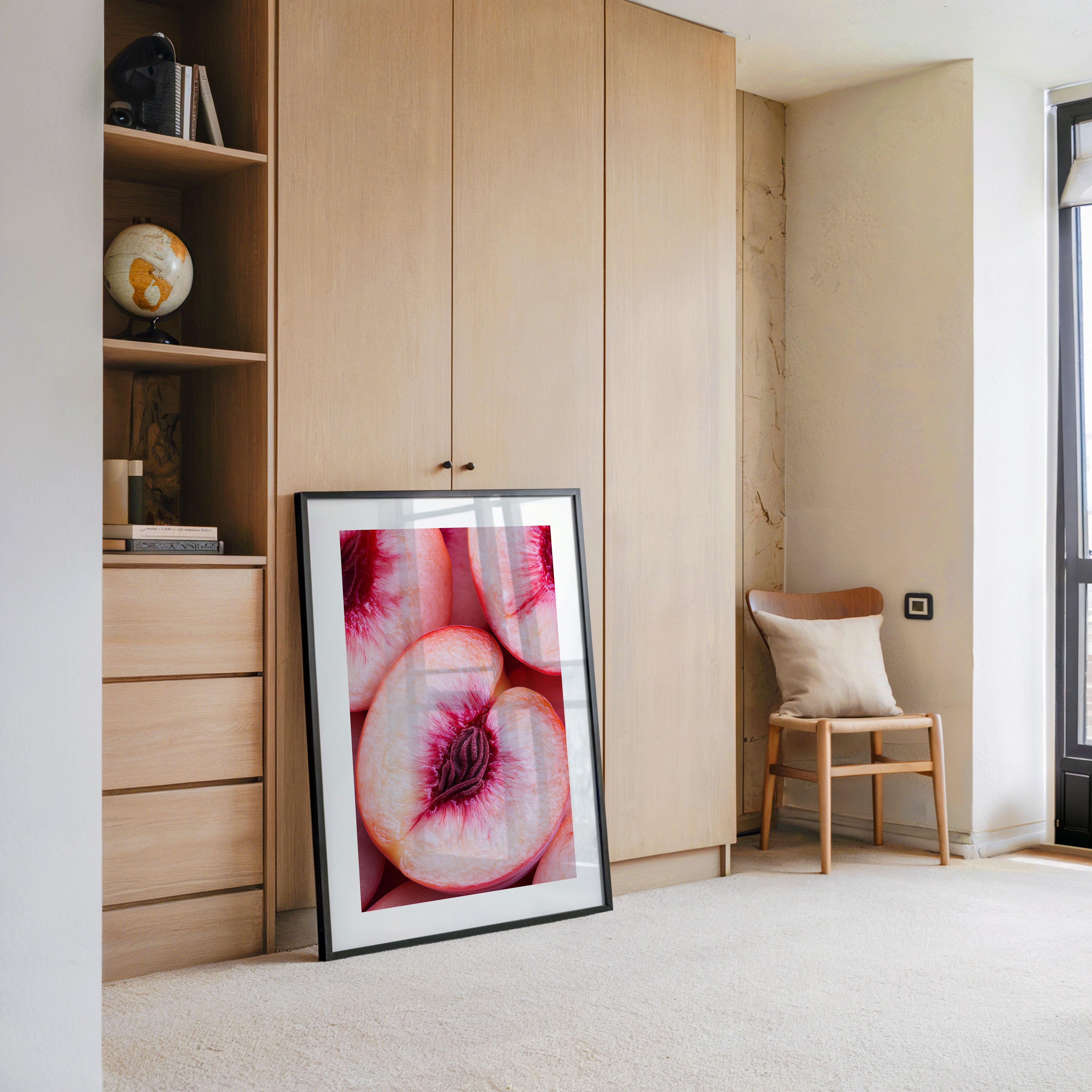 Pfirsich Hälften Makroaufnahme