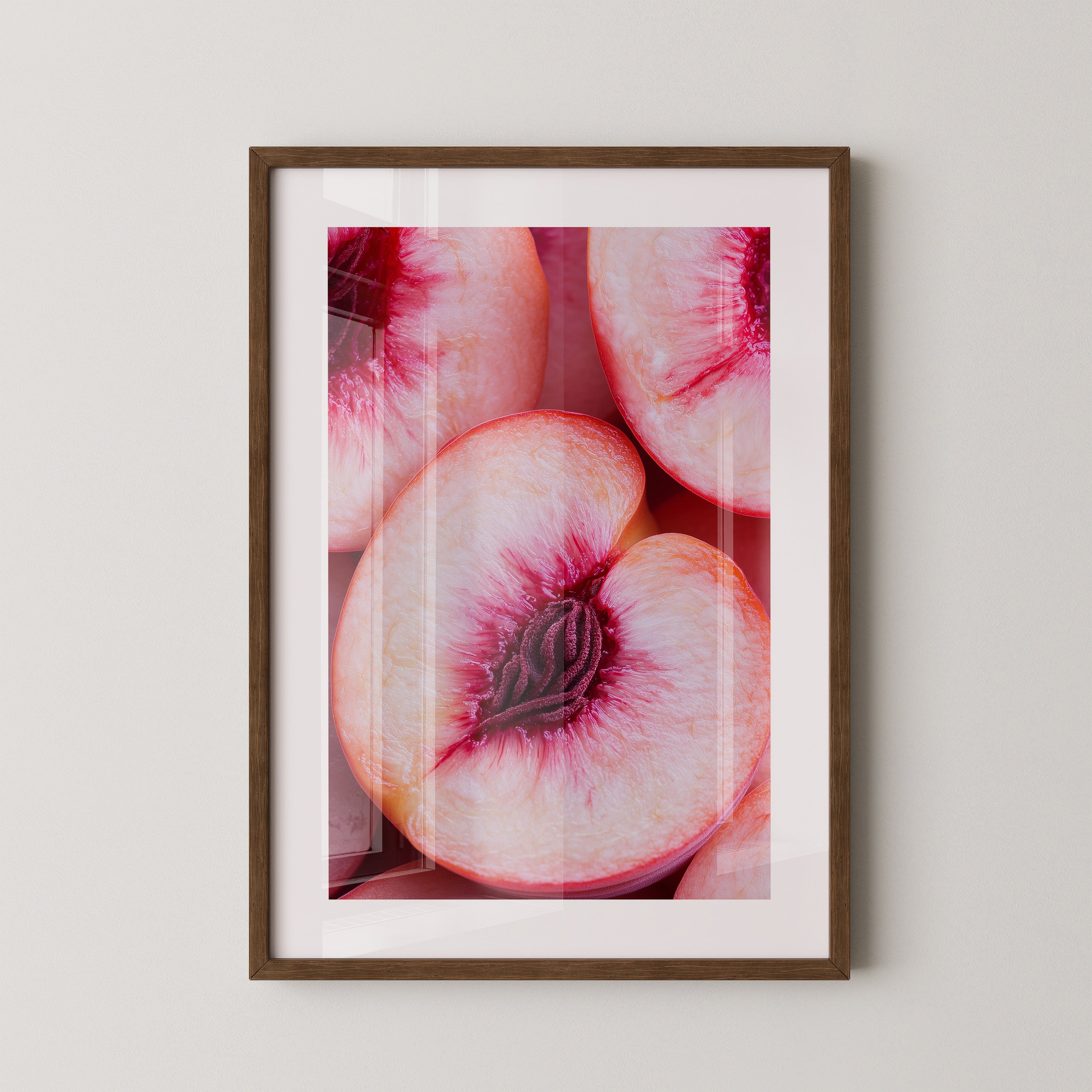 Pfirsich Hälften Makroaufnahme