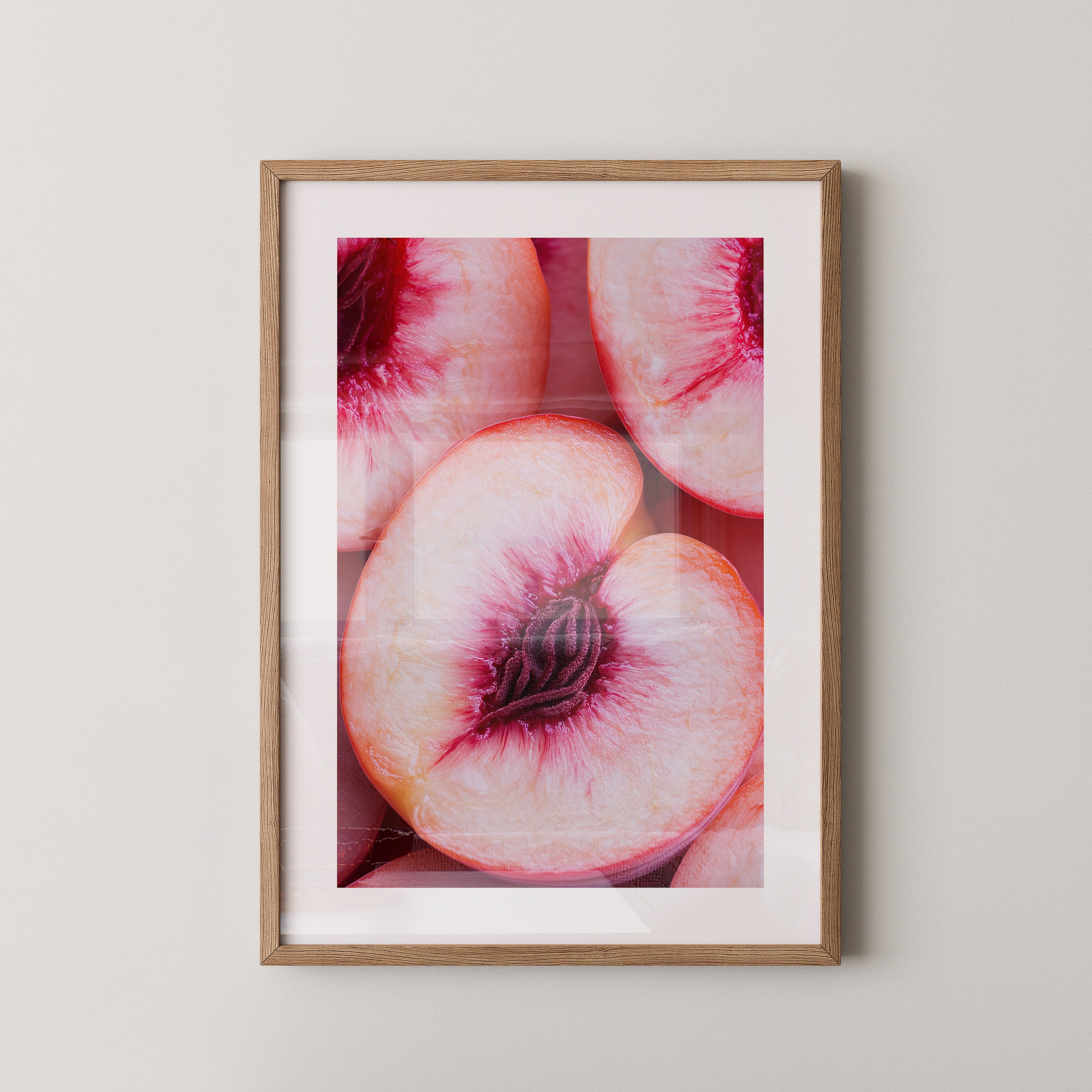 Pfirsich Hälften Makroaufnahme