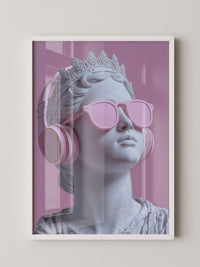 Büste Kopfhörer Brille Rosa