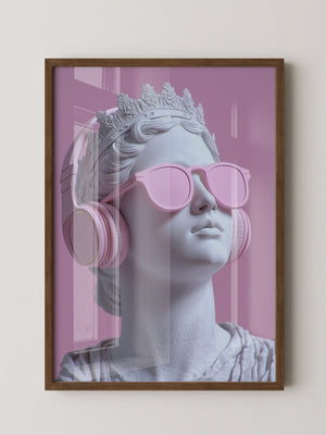 Büste Kopfhörer Brille Rosa