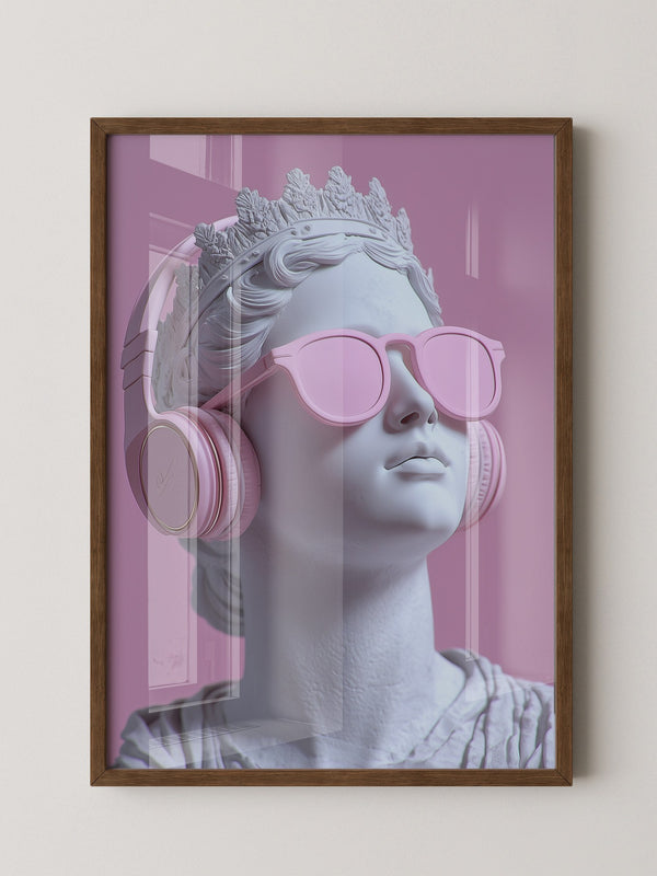 Büste Kopfhörer Brille Rosa