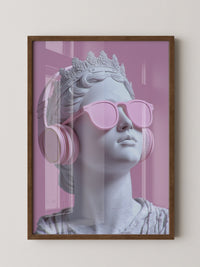 Büste Kopfhörer Brille Rosa