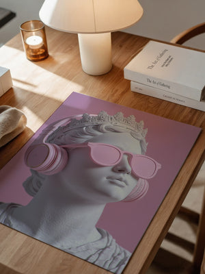 Büste Kopfhörer Brille Rosa