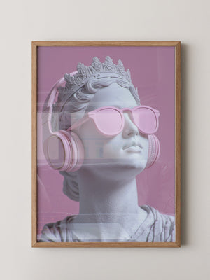 Büste Kopfhörer Brille Rosa
