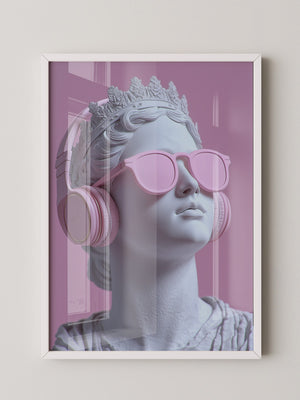 Büste Kopfhörer Brille Rosa
