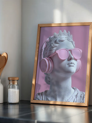 Büste Kopfhörer Brille Rosa