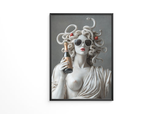 Medusa Skulptur Sonnenbrille Retro