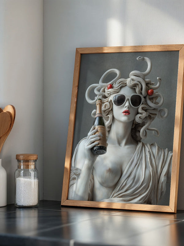 Medusa Skulptur Sonnenbrille Retro