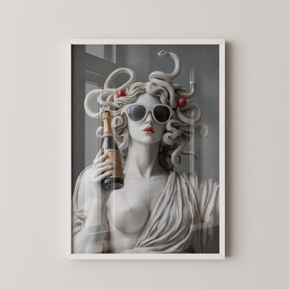Medusa Skulptur Sonnenbrille Retro