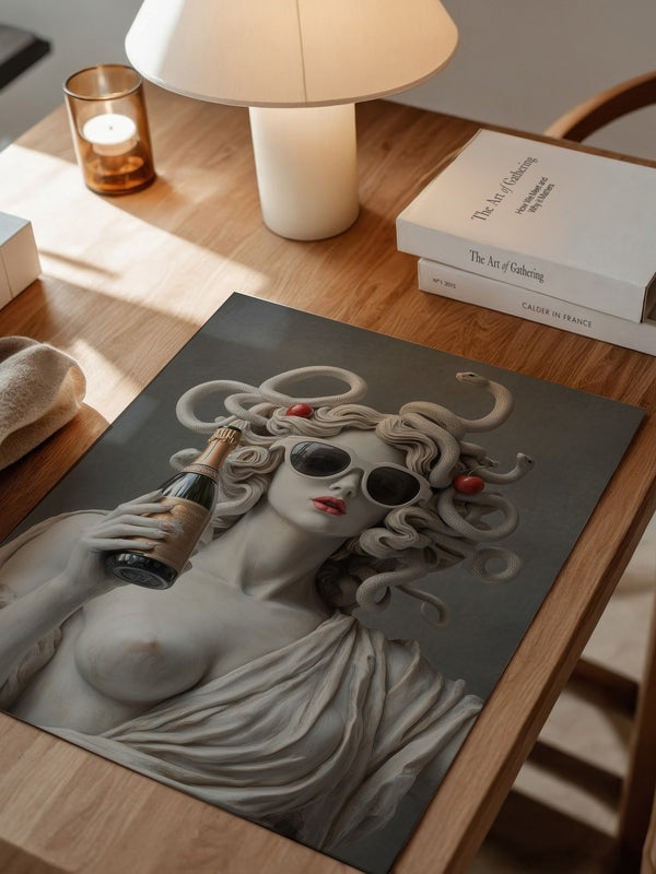 Medusa Skulptur Sonnenbrille Retro
