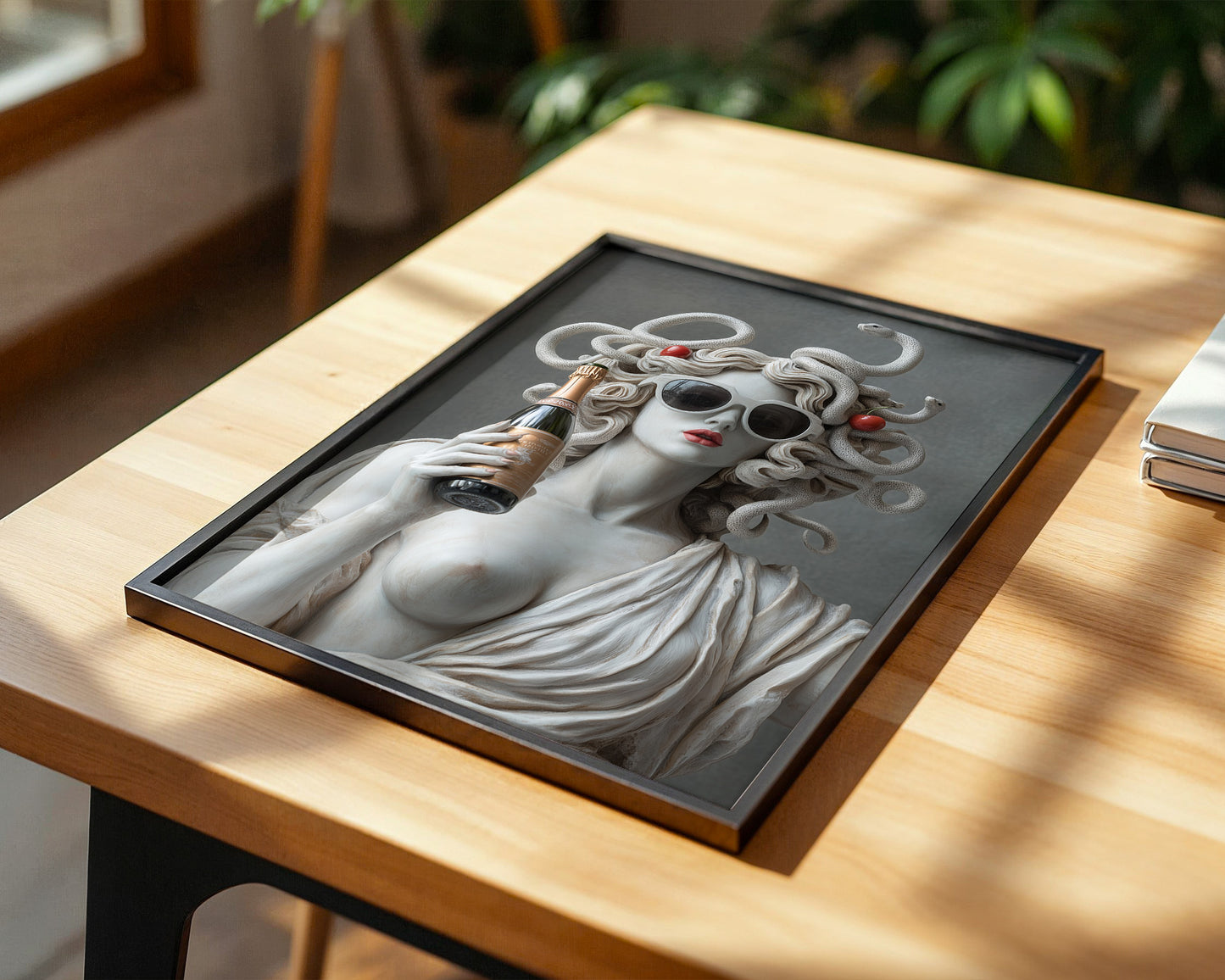 Medusa Skulptur Sonnenbrille Retro